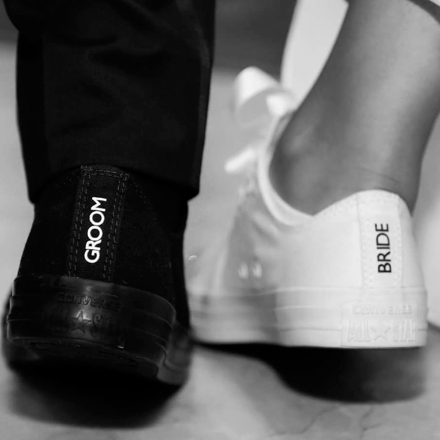 bride and groom converse shoes