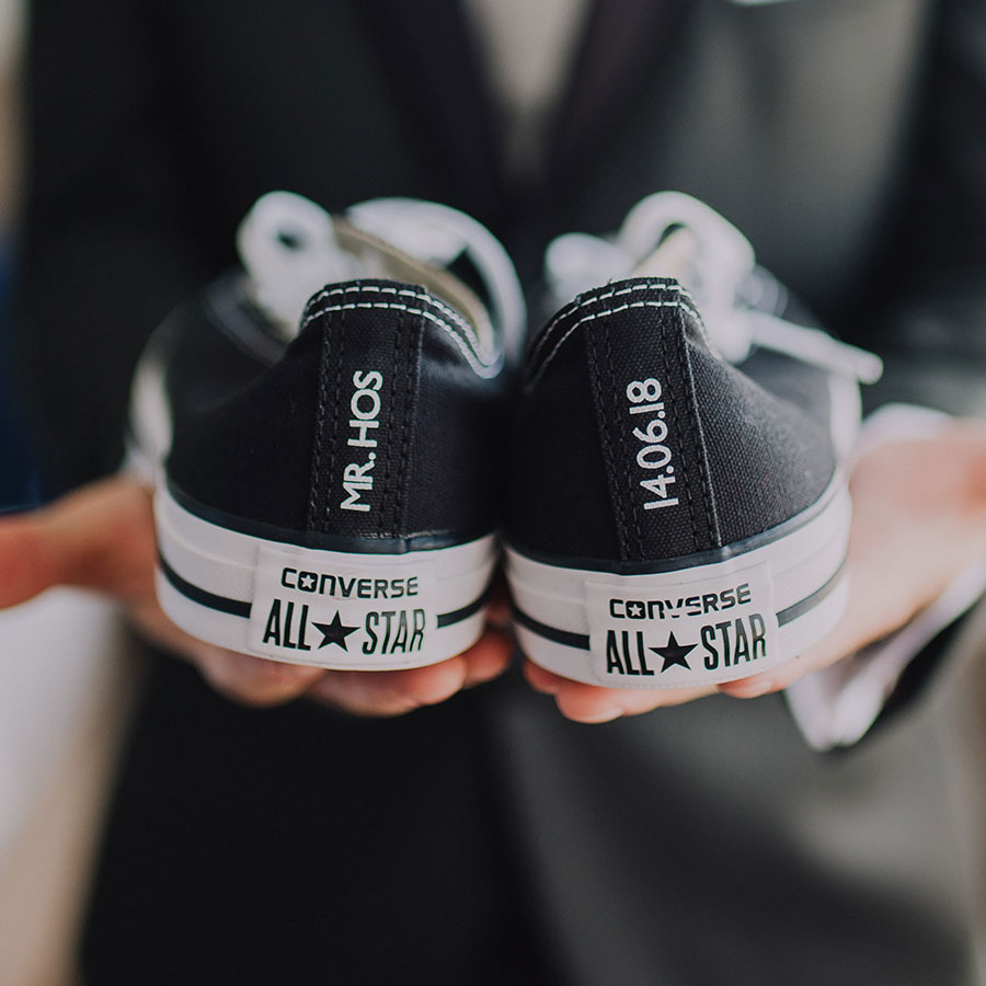 Bride or Groom Custom Converse Heel Tag - Wedding Converse
