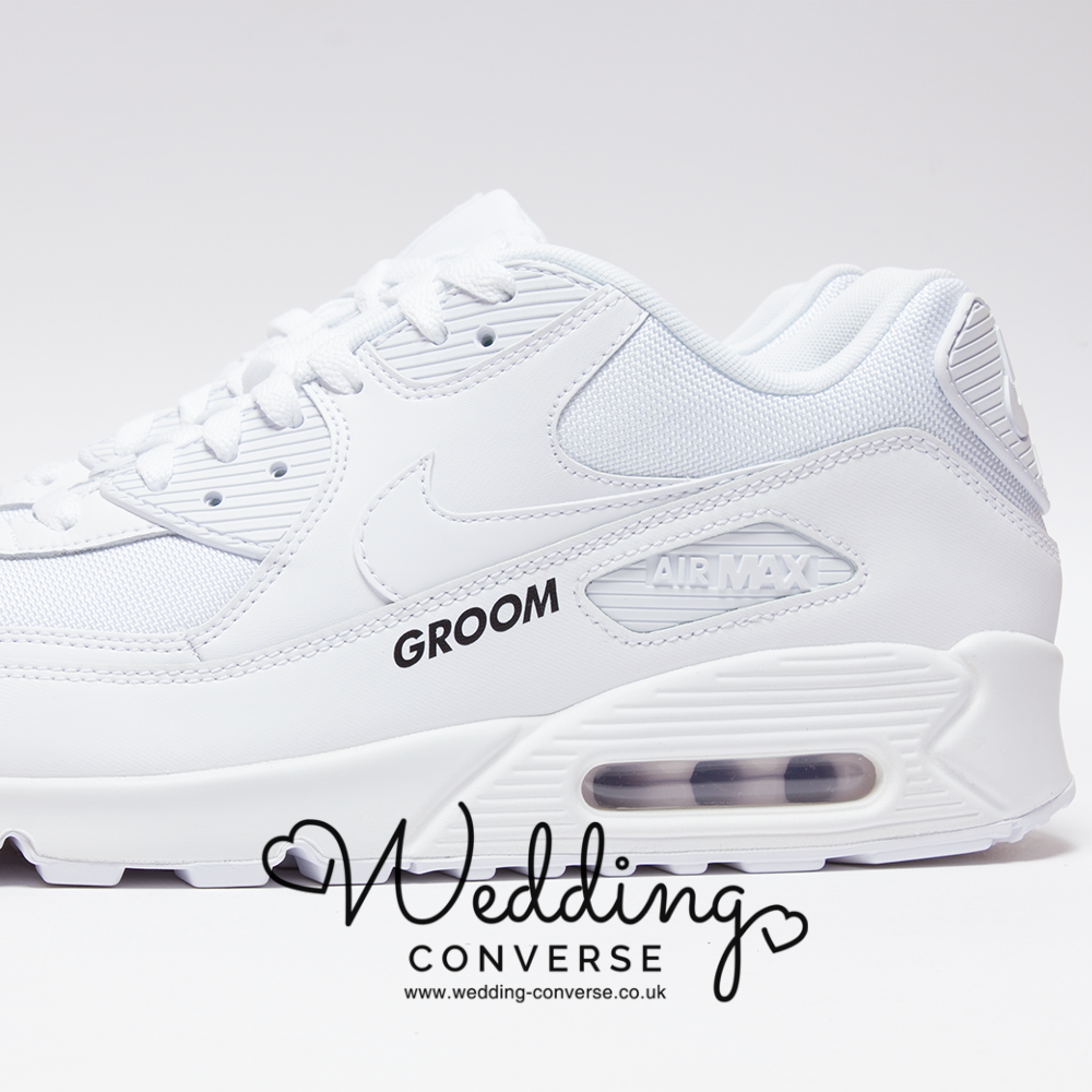 Articulación Sureste silbar Nike Wedding Shoes Air Max 90 l Custom Bride Nike Wedding Trainers