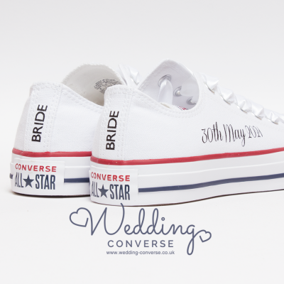 Converse customised with Bride on the heel tags