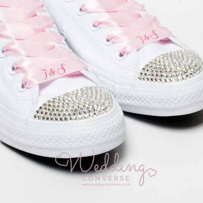 bride converse with personalised satin laces