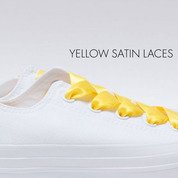 yellow converse satin laces