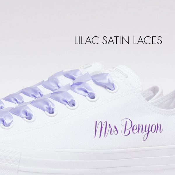 lilac converse satin laces