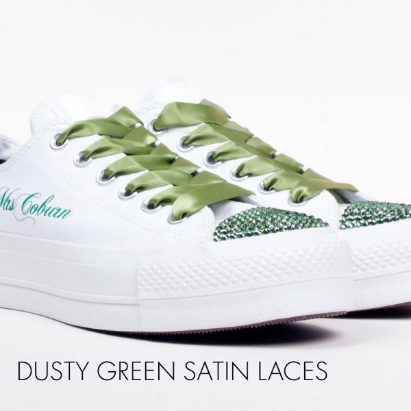 dusty green satin laces for converse